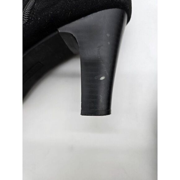Black Knee-High High Heel Boots With Zipper & Buckle Accent Womens Size 8.5 - Picture 5 of 9